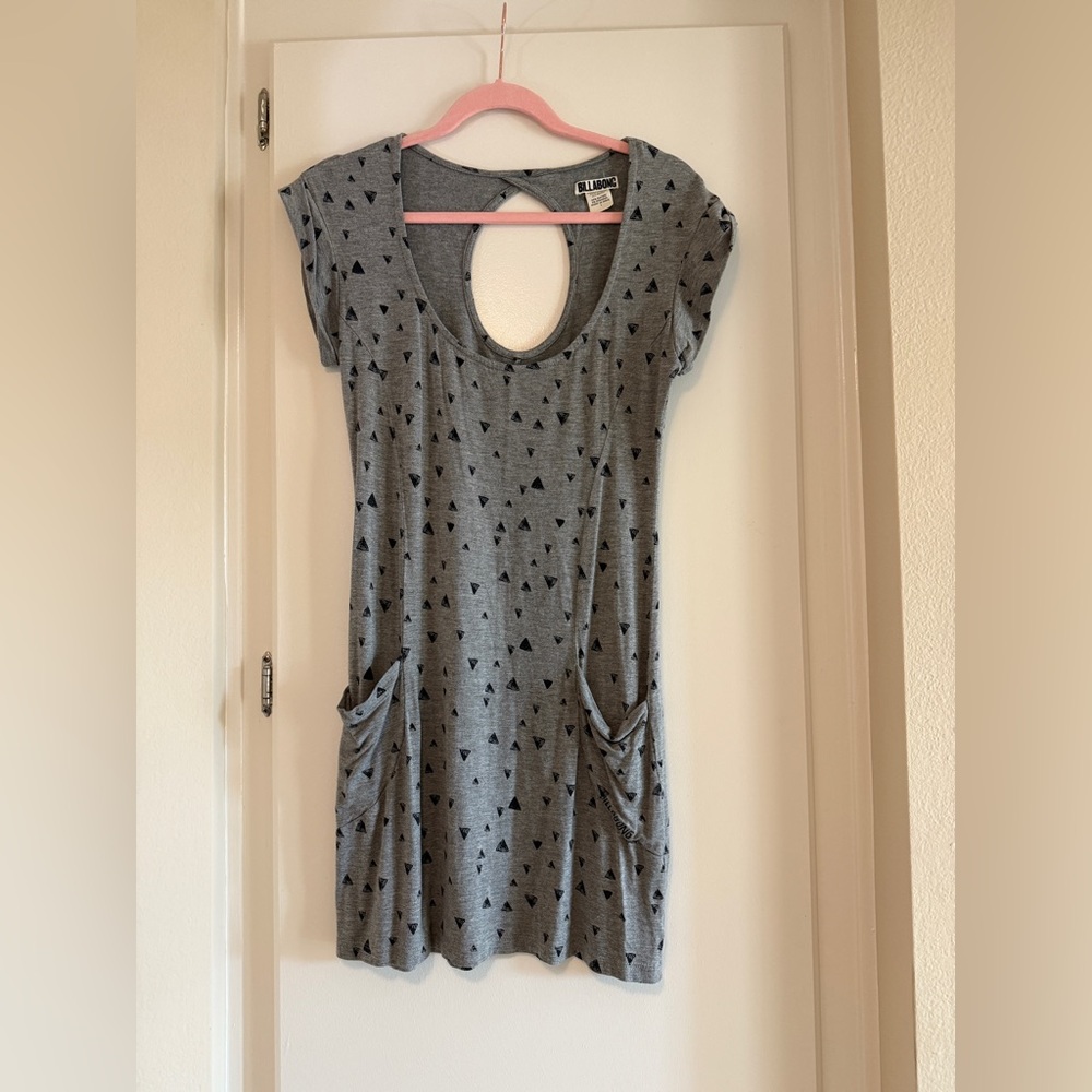 Billabong Gray and Black Patterned Mini Dress
